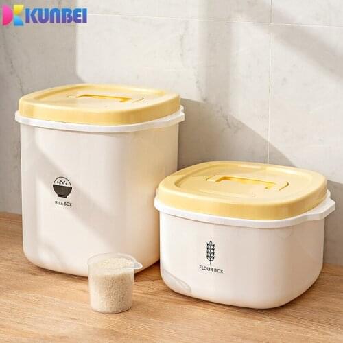 KUNBEI Kitchen Container 10KG 20KG Bucket Insect-Proof Moisture-Proof Rice Box Grain Sealed Cans Household Pet Dog Food Storage