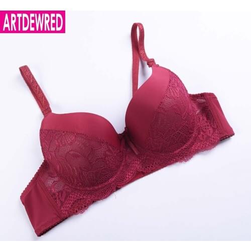 Newest Sexy Lace Push Up Bras Lingerie Women Underwear Intimates Embroidery Floral Black Red Blue Bra Brassiere