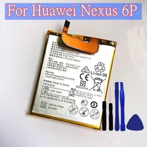 New High Quality HB416683ECW 3550mAh Battery For Huawei Nexus 6P A1 A2 H1511 H1512 + Tools