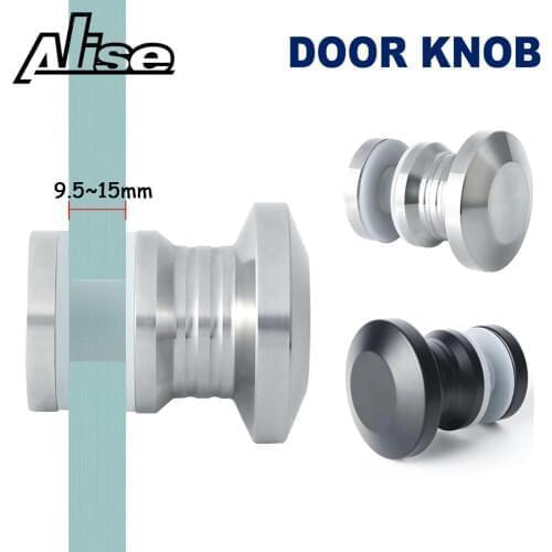 Solid 304 Stainless Steel Shower Glass Door Knob Bathroom Door Handle Cabinet Handles Drawer Brushed/Matte Black 3-15mm