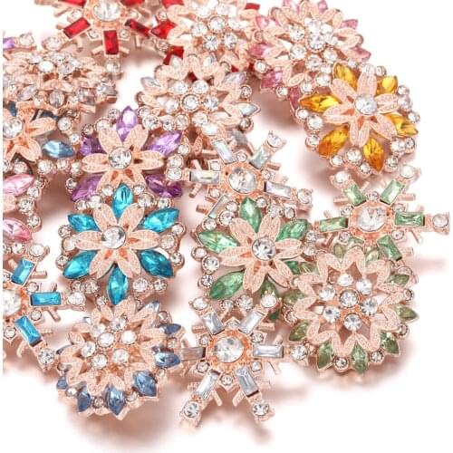 Wholesale 10pcs/lot 18mm Snap Jewelry Mix Many Styles 18mm Metal Snap Buttons Gold Rose Gold Buttons Rhinestone Snaps Jewelry
