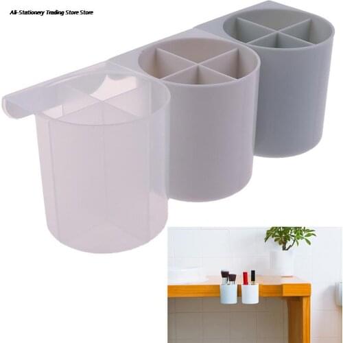 Creative Pasteable Pen Holder Desktop Storage Boxes Desk Pen Pencil Organizer Office Sundries Storage School Stationery Holders