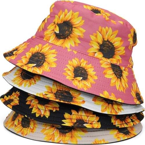 Bucket-Hats Luxury Flower Print Sunscreen Men Women Panama Hat Cotton Fashion Anti-sun Soft Fisherman Cat