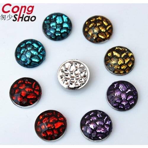 Cong Shao 200PCS 12mm Colorful Acrylic Round Rhinestones Stones And Crystals Flatback Sewing 2 Hole DIY Costume Button CS196