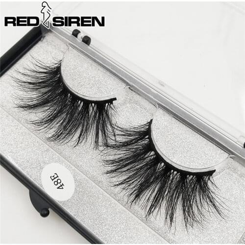 RED SIREN 25mm Mink Lashes Wholesale Soft Long Messy Dramatic Eyelashes 100% Mink Hair Eye Lashes Makeup Fake Eyelashes