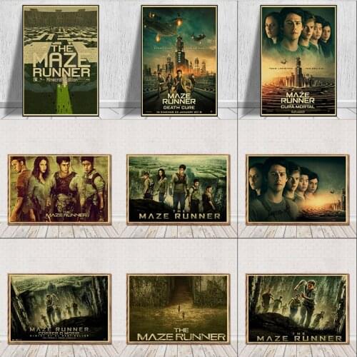Movie series The Maze Runner poster Jet Li wall decorative painting retro adventure kraft paper retro poster art painting