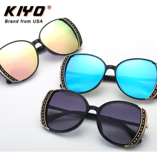 KIYO Brand 2020 New Women Men Polygonal Polarized Sunglasses Metal PC FashionSun Glasses UV400 Driving Eyewear 3778