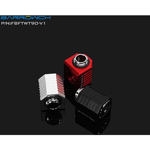 Barrowch PC water cooling Rotary Fittings 90 degree tube connector G1/4 Adapter Male to Female water cooler FBFTWT90-V1