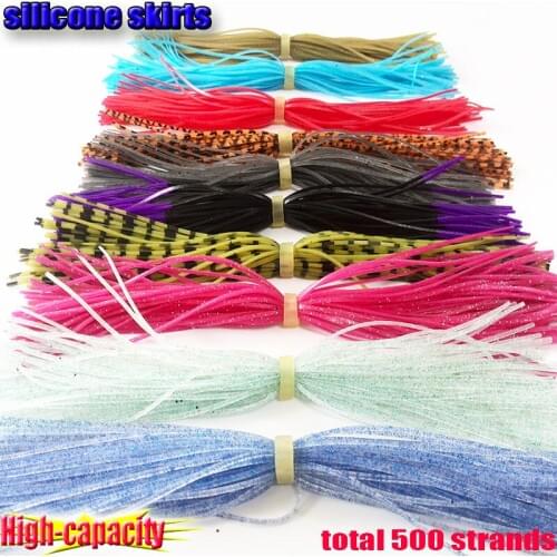 High quality professional production high-capacity 50 strands 10 bundles silincone skirts total 500 strands