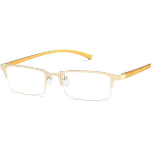 XojoX Anti Blue Light Glasses Frame Men Business Eyeglasses Metal Blue Film pc Glasses Flat Mirror Spectacles Frame Clear Lens
