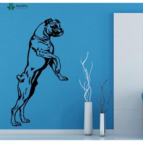 YOYOYU Wall Decal Vinyl Art Removeable Wall Sticker Dog Boxer Puppy Pets Animals Room Decoration Pet Shop Decor YO203