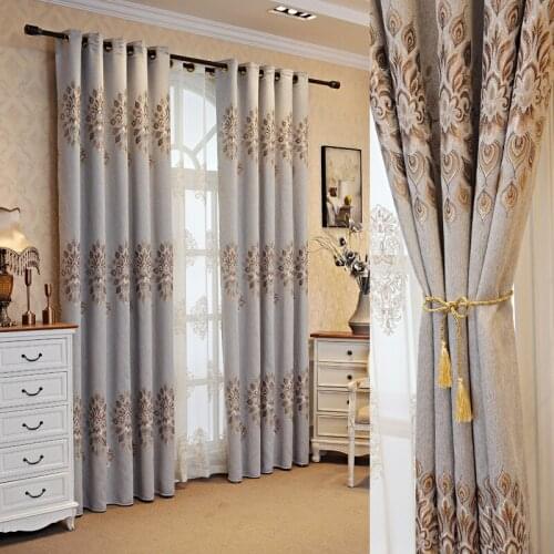 Factory Direct Cotton Jacquard Curtains Modern Chinese Shade Curtain Bedroom Curtains Can Be Customized
