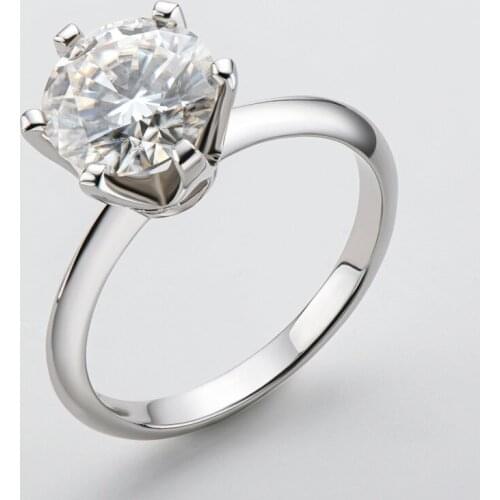 Luxury 925 Sterling Silver Ring Diamond Test 3 Carat 9mm Moissanite Lover Wedding Ring Women Sparkling Engagement Fine Jewelry