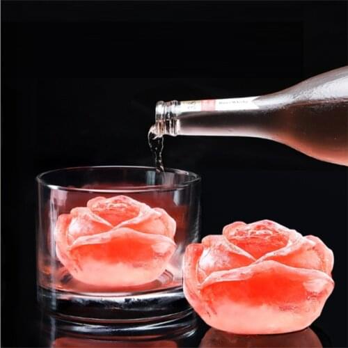 1 Pcs Ice Cube Tray 3D Rose Bear Silicone Mold DIY Ice Maker Coke Coffee Milk Tea Ice Mold Mousse Cake Food Grade Rose Ice Mold