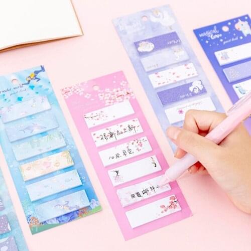 120pcs/pack ins Kawaii Creative Girl Heart Six Sticky Note Memo Stickers Study Office Supplies Sticky Notes Gift