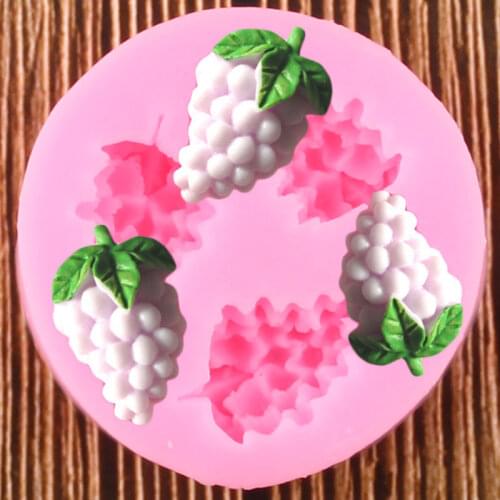 3D Fruit Grape Silicone Molds Baby Birthday Fondant Cake Decorating Tools DIY Cake Baking Candy Chocolate Gumpaste Moulds