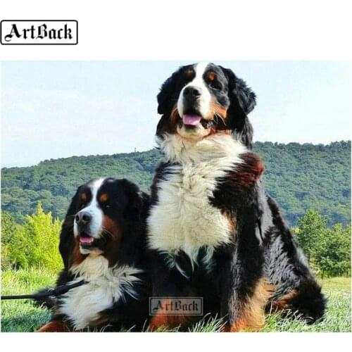 5d diamond painting dog cute animal pattern full square / round cross stitch 3d diamond mosaic sticker craft embroidery decor