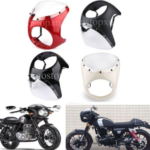 7" Round Retro Cafe Racer Headlight Fairing Screen Windscreen Windshield Cover