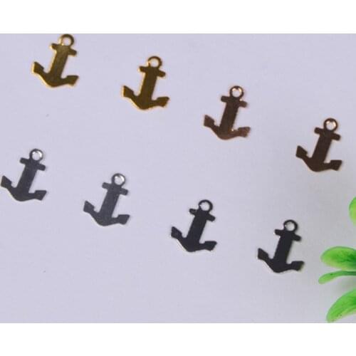 8.5 * 7mm multi-color electroplated copper shiny boat anchor pendant DIY jewelry accessories