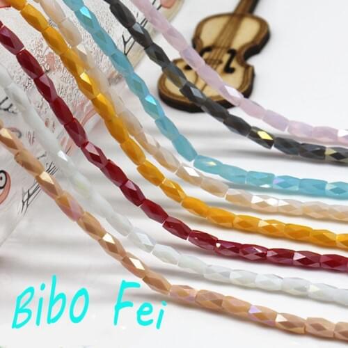 Free shipping multi color 2*4mm 4*7mm Glass Czech crystal beads,Long Square crystal beads, bracelet necklace Jewelry Making