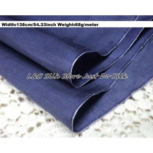 Free shipping silk cotton fabric dark blue for dress decoration scarf,width138cm 54.33inch weight 68g/m #ZSM012-7