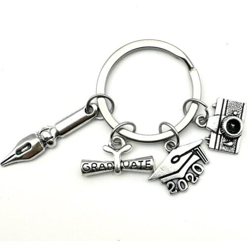 2020 Graduation Ceremony Key Chain Camera Pen Graduation Graduation Souvenir Bachelor Hat Class Badge Keychain Classmate gift