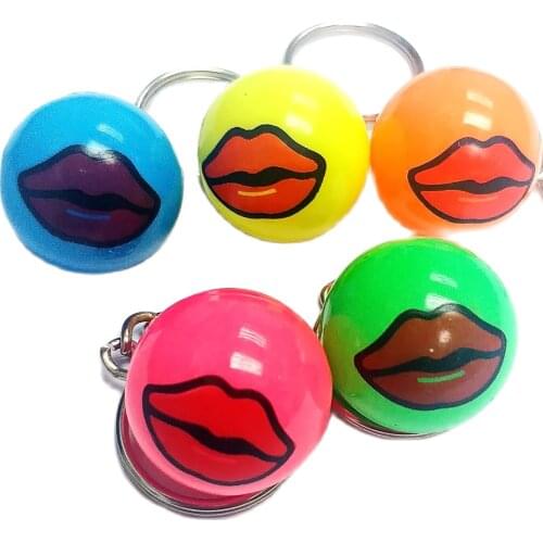 8X Key Chain w/smile Face Ball Girl Kid Vintage Charm Fashion Favour Pinata School Bag Party Favors Gift Novelty Birthday Prize