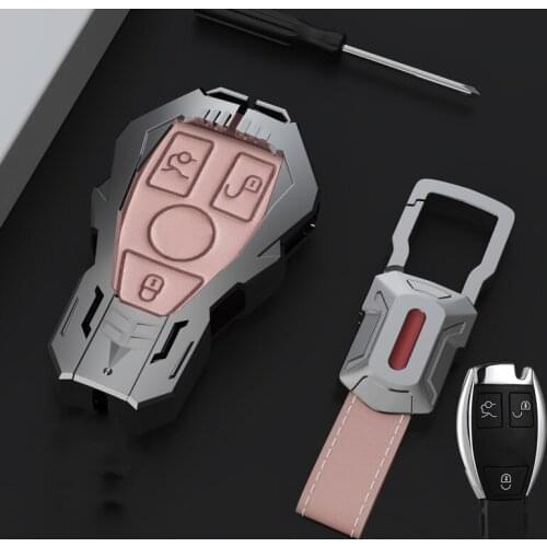 Auto Remote Key Case 3D Zinc Alloy Shell Protection Cover Car Styling For Benz A C E S Class GLC Decoration Accessories