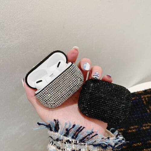 Glitter Case For Airpods Pro Cover Bling Rhinestone Girly Wireless Bluetooth Earphone Case For Airpods Pro Heatset Charging Box