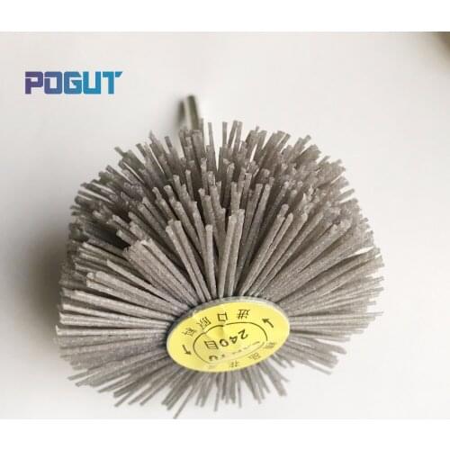 Wood Working Drill Brush Furniture Mahogany Finishing Abrasive Wire Nylon Radial Polishing Brush