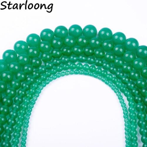 4,6,8,10,12mm Selectable AAA High quality natural Green Round Stone Beads For Bracelet DIY Jewelry Making
