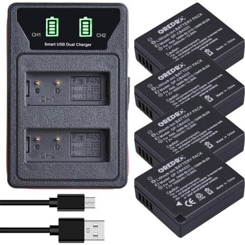 DMW-BLG10 DMW-BLE9 Battery +Type-C and USB Port Charger for Panasonic LUMIX GF5 GF6 GX7 LX100 GX80 GX85, DMW BLG10 BLG10E BLE9