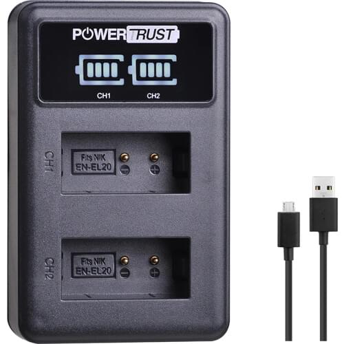 EN-EL20 EN-EL20a EN EL20 LED Dual USB Battery Charger for NIKON 1 J1 J2 J3 S1 Camera