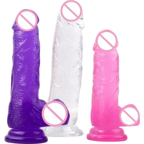 Erotic Sex Toys for Woman Big Dildo Realistic Soft Silicone Strapon Penis Suction Cup Dick Jelly Dildo Adult Toys Sex Shop
