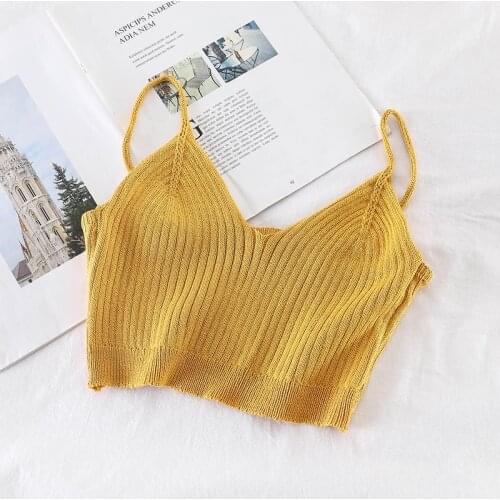 HELIAR Women Crop Tops Spaghetti Camis For Women Clothing V-neck Strecthy Basic Tops For Women 2021 Summer