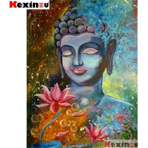 Full Square Round Diamond 5D DIY Diamond Painting "Lotus buddha" Diamond Embroidery Cross Stitch Rhinestone Mosaic Painting Xy43