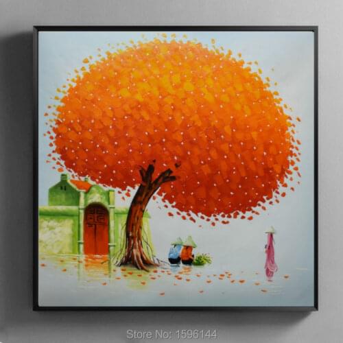 Oil Painting Canvas Abstract Hand painted Wall art Picture Animation Asia Vietnam Landscape Home decor Modern Paintings #967