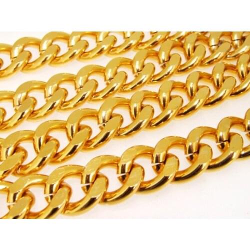 4 yards 24k gold on plated aluminum alloy circle twist cable chain width 16mm for diy necklace ,bags chuck ,chucky chain