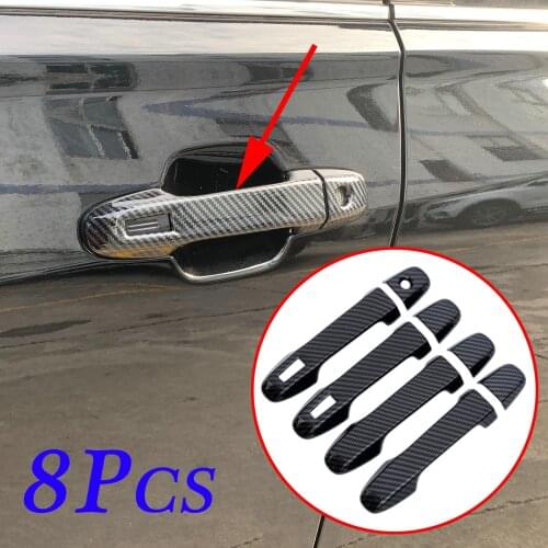 Exterior Door Handle Cover Trim Molding Fit For Subaru Forester SK Carbon Fiber Accessories 2019 2020