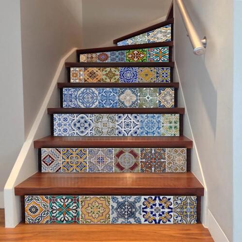 Stair Risers Sticker Decal Art Decor Removable Wall Stickers Home Decor Tile Sitckers for Kitchen Bathroom