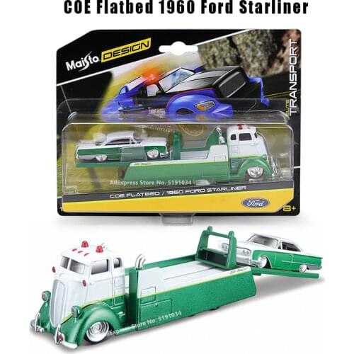 Maisto 1:64 Hot New Product COE Flatbed 1960 Ford Starliner Design elite transport Die-casting car model collection gift toy