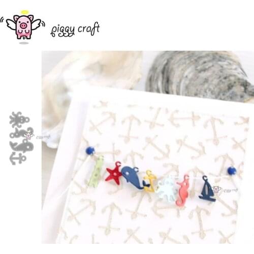 Piggy Craft metal cutting dies cut die mold Squid seahorse whale anchor Scrapbook paper craft knife mould blade punch stencil