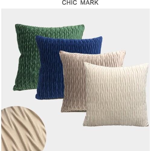 45x45cm Soft Flannel Folds Pillowcase Decorative Cushion Covers Solid color Square Pillowcases for Sofa Car Throw Pillow Cover