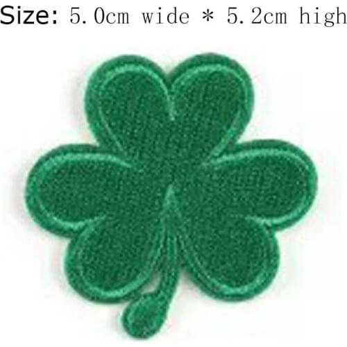 1pc Lucky clover embroidery patch Free shipping 5.2cm high iron on sew on for clothing/appliqué/hot cut/green leaf/grass