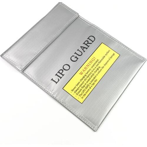 1Pc Fireproof Bag RC LiPo Li-Po Battery Fireproof Safety Guard Safe Bag Charging Sack Battery Safety Guard Silver 180*230 mm