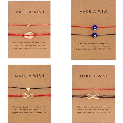 2pcs Red Rope Woven Bracelet Men Women Natural Stone Turkish Evil Eye Lucky Bracelet Good Friends Couple Gifts Fashion Jewelry