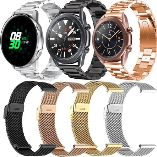 Watch Strap For Samsung Galaxy Watch 3 45mm 41mm Active 2 40mm 44mm Watch 2 46mm 42mm Band Milanese Stainless Steel Watchband