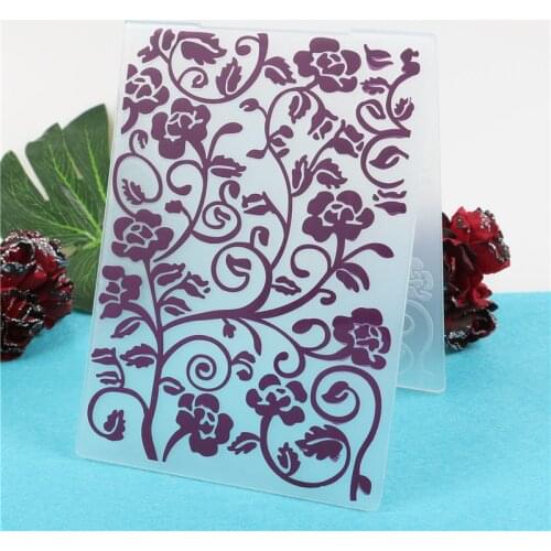 Rose Flowers Stamps Plastic Embossing Folders DIY Scrapbooking Paper Card Making Craft Template