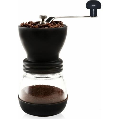 Manual Coffee Grinder with Storage Jar Soft Brush Conica Mini Coffee Milling Machine for Single Coffee