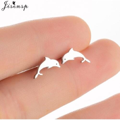 Mini Cute Dolphin Studs Small Animal Earrings for Women Kids Fashion Shark Tortoise Octopus Earings Ocean Animal Jewelry Gift